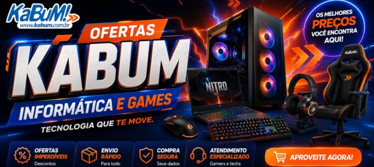 Linha Gamer com até 30% de desconto na KaBuM!: ofertas em notebooks, periféricos e hardware