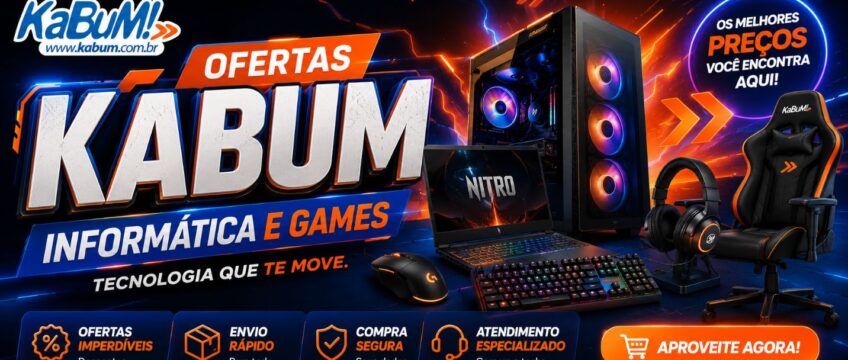 Linha Gamer com até 30% de desconto na KaBuM!: ofertas em notebooks, periféricos e hardware